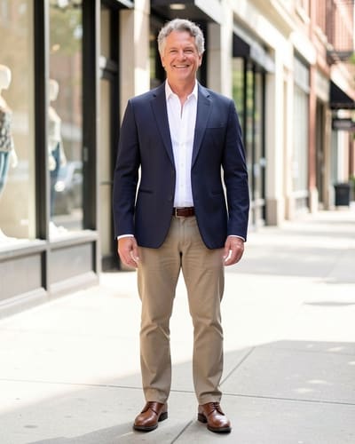 AI-generated model wearing COOFANDY Men's Casual Blazer Regular Fit Lightweight Two Button Sport Coat Suit Jacket