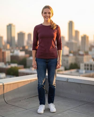 AI-generated model wearing We The Free Atlas Boat Neck Top