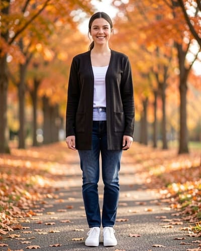 AI-generated model wearing Yincro Women Lightweight Cardigan Long Sleeve Open Front with Pockets S-3XL