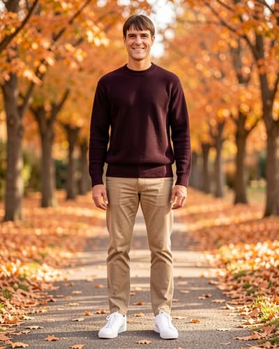 AI-generated model wearing Relaxed Fit Rib Knit Sweater