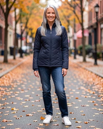 AI-generated model wearing Columbia Women's Heavenly Hooded Jacket