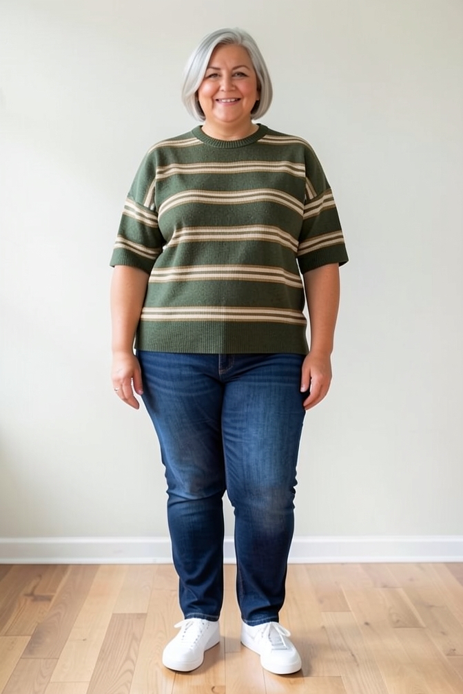 AI-generated model wearing Relaxed Sweater Tee in 100% Cashmere